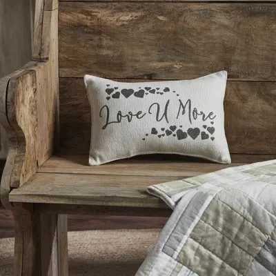 Vhc Brands Cotton Throw Pillow In White;gray