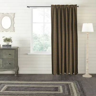 Vhc Brands Country Check Rod Pocket Blackout Single Curtain Panel