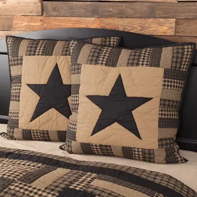 Vhc Brands Country Check Star Euro Sham In Black