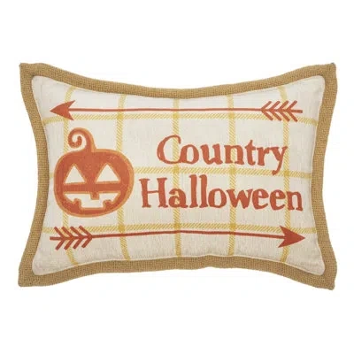 Vhc Brands Country Halloween Pillow 9.5x14 In Yellow;orange;cream
