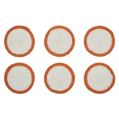 Vhc Brands Country Halloween Stencil Coaster Set Of 6 In Yellow;orange;cream
