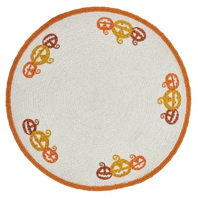 Vhc Brands Country Halloween Stencil Placemat 14 Inch Diameter In Yellow;orange;cream