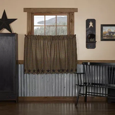 Vhc Brands Country Star 2-pc. Rod Pocket Window Tier In Black