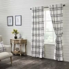 Vhc Brands Country Woven Plaid Rod Pocket Light-filtering Set Of 2 Curtain Panel In Black
