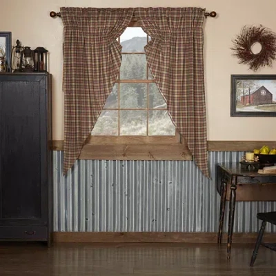 Vhc Brands Crosswoods Prairie Rod Pocket Light-filtering Set Of 2 Curtain Panel In White