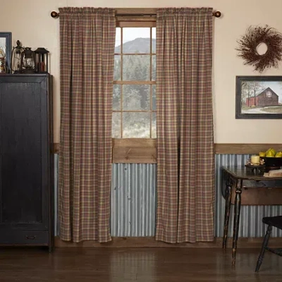 Vhc Brands Crosswoods Rod Pocket Light-filtering Set Of 2 Curtain Panel In White