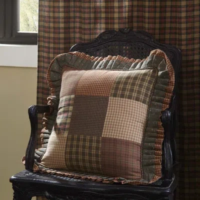Vhc Brands Crosswoods Square Cotton Pillow Cover & Insert In Brown;green;tan