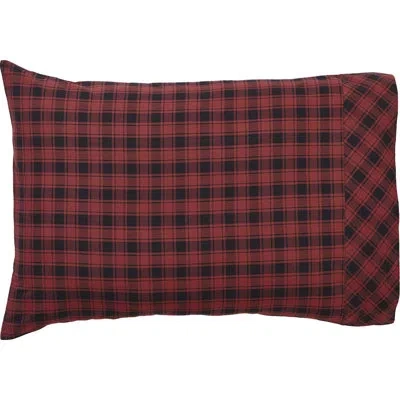 Vhc Brands Cumberland 136 Thread Count 100% Cotton Pillowcase In Black;red