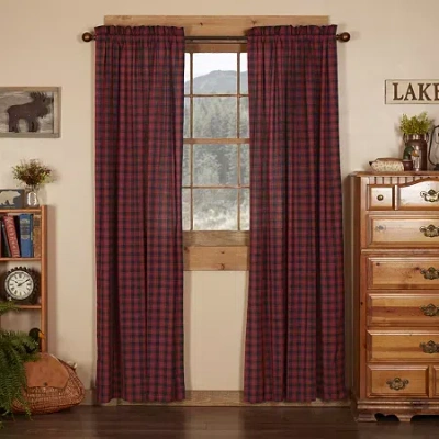 Vhc Brands Cumberland Rod Pocket Light-filtering Set Of 2 Curtain Panel In Red