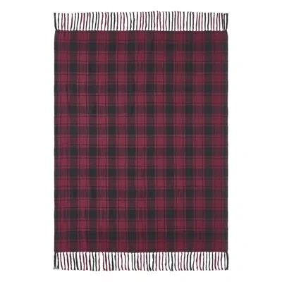 Vhc Brands Cumberland Throw Blanket In Black;red