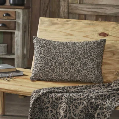 Vhc Brands Custom House Cotton Blend Throw Square Pillow Cover & Insert In Black;tan
