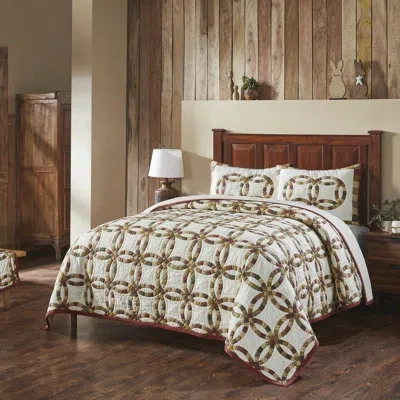 Vhc Brands Custom House Cotton Quilt Set In Red;yellow;cream