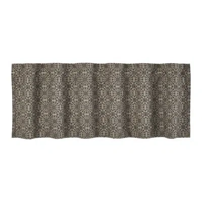 Vhc Brands Custom House Geometric Tailored 60'' W Window Valance In Tan,black