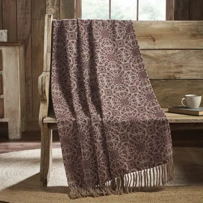 Vhc Brands Custom House Handmade Throw Blanket In Tan,red