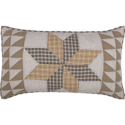 Vhc Brands Dakota Star 100% Cotton Ties Sham In Cream;tan;navy