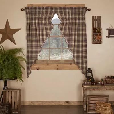 Vhc Brands Dawson Star Prairie Rod Pocket Light-filtering Set Of 2 Curtain Panel In Brown