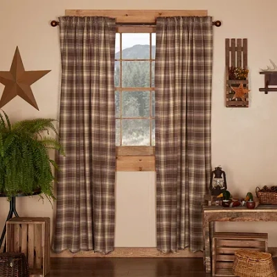 Vhc Brands Dawson Star Rod Pocket Light-filtering Set Of 2 Curtain Panel In Brown