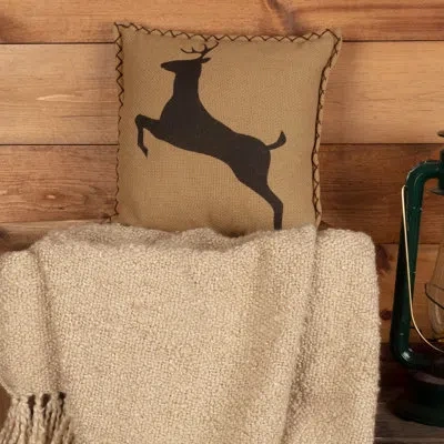 Vhc Brands Dawson Star Square 100% Cotton Pillow Cover & Insert In Brown;tan