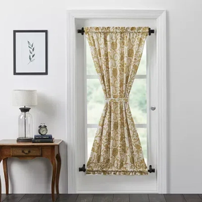 Vhc Brands Dorset Light-filtering Rod Pocket Single Door Panel Curtain In Yellow