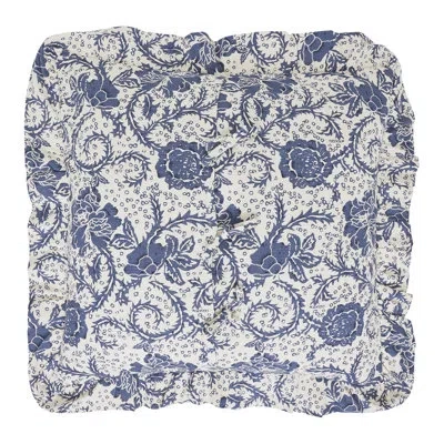 Vhc Brands Dorset Navy Floral Fabric Euro Sham In Blue;cream