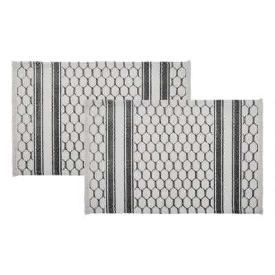 Vhc Brands Down Home Cotton Rectangle Placemat In Black;white