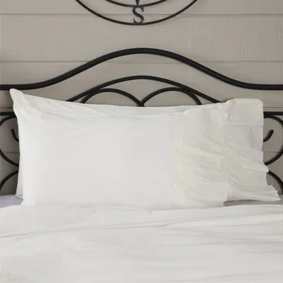 Vhc Brands Elizabeth Ruffled Standard Sham Set Of 2 27lx21w+8 In White