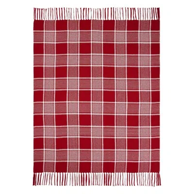 Vhc Brands Eston Twill Weave Throw Blanket In Classic Red
