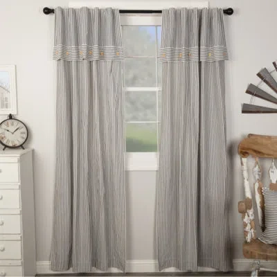 Vhc Brands Farmhouse Ticking Gray Panel Set Of 2