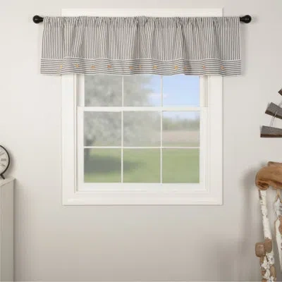 Vhc Brands Farmhouse Ticking Gray Valance