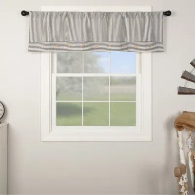 Vhc Brands Farmhouse Ticking Gray Valance