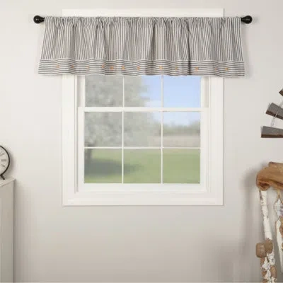 Vhc Brands Farmhouse Ticking Gray Valance