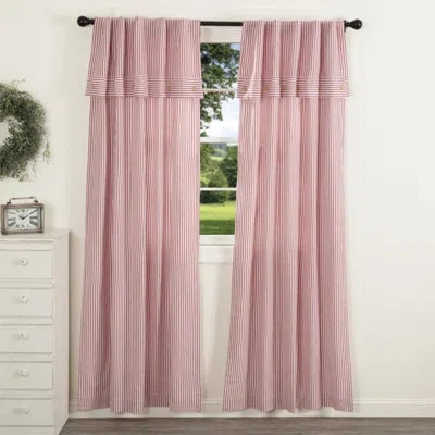 Vhc Brands Farmhouse Ticking Red Panel Set Of 2