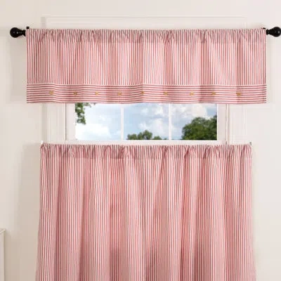 Vhc Brands Farmhouse Ticking Red Valance