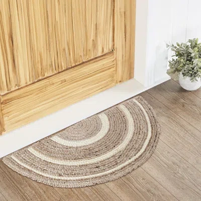 Vhc Brands Festive Finds Mulinix Geometric Machine Made Braided Jute/cotton/acrylic Area Rug In Natural Cream In Tan;cream