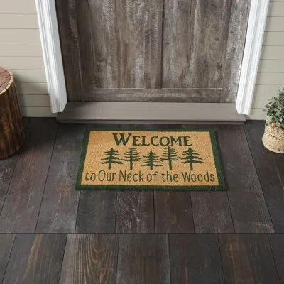 Vhc Brands Festive Finds Neck Of Woods Coir Welcome Rug Rect