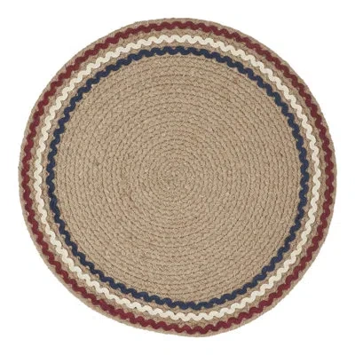 Vhc Brands Festive Finds Red White Blue Ric Rac Trivet 12 Inch Diameter In Blue;red;tan