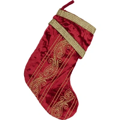 Vhc Brands Festive Finds Stocking In Christmas Red,gold;christmas Red,gold