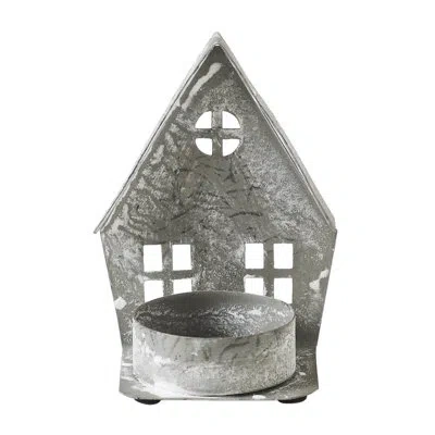 Vhc Brands Festive Finds Tealight Holder Metal Village House F Antique Grey 3x2.75x2 In Gray
