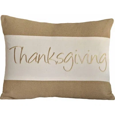 Vhc Brands Festive Finds Thanksgiving Rectangular Cotton Pillow Cover & Insert In Cream;tan