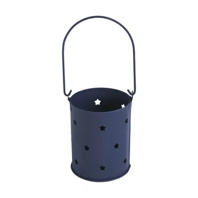 Vhc Brands Festive Finds Votive Candle Holder W/ Stars Cutout 3.75x3 In Navy