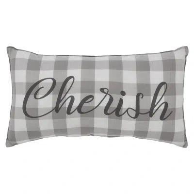Vhc Brands Finders Keepers Cherish Pillow 7x13 In White;gray