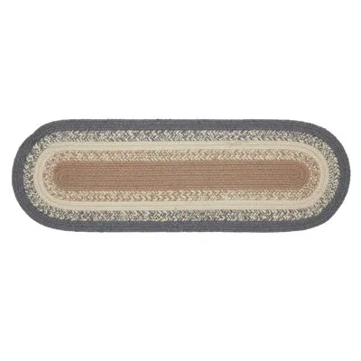 Vhc Brands Finders Keepers Oval Runner 12x36 In Gray;cream;tan