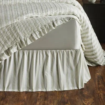 Vhc Brands Finders Keepers Ruffled Bed Skirt In White;tan
