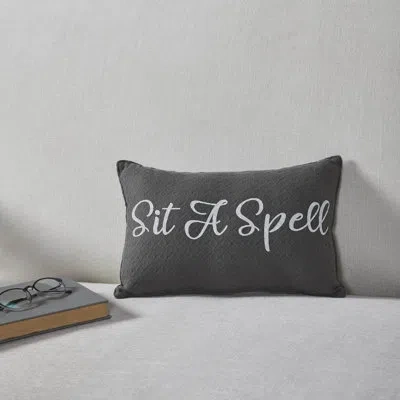 Vhc Brands Finders Keepers Sit A Spell Pillow 9.5x14 In White;gray