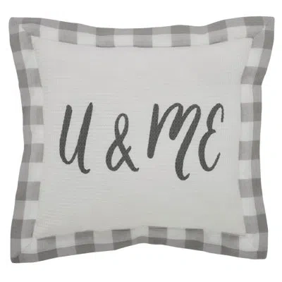 Vhc Brands Finders Keepers U & Me Pillow 9x9 In White;gray
