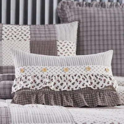 Vhc Brands Florette Cotton Throw Pillow In Brown;red;cream