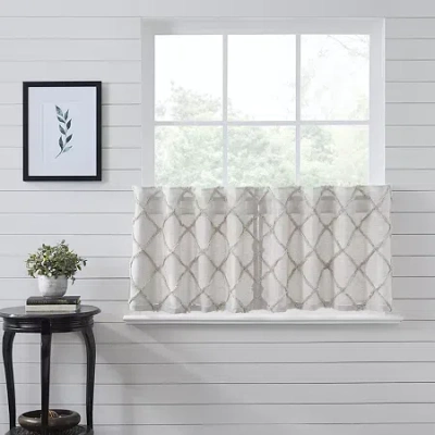 Vhc Brands Frayed Lattice 2-pc. Rod Pocket Window Tier In White