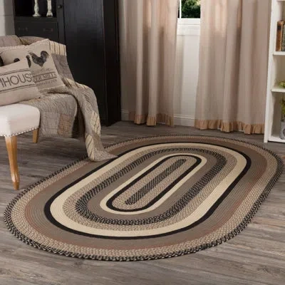 Vhc Brands Geometric Braided Jute Black/gray Area Rug In Black;gray;cream