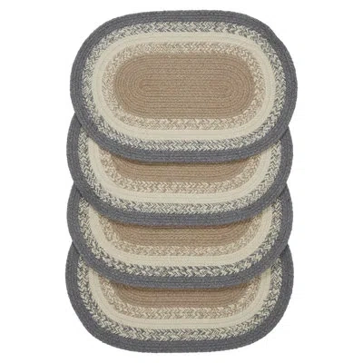 Vhc Brands Geometric Oval Placemat In Gray;cream;tan