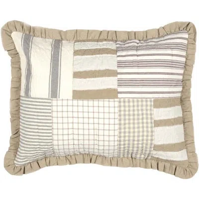 Vhc Brands Grace 100% Cotton Ties Sham In Gray;cream;tan
